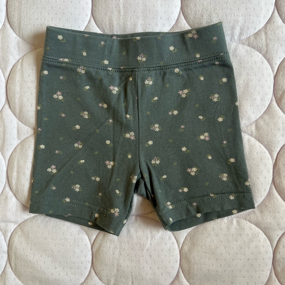 Jamie Kay Green Floral Bike Shorts - Irina Lava